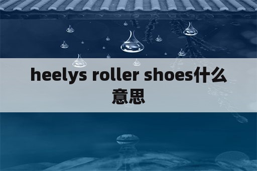 heelys roller shoes什么意思