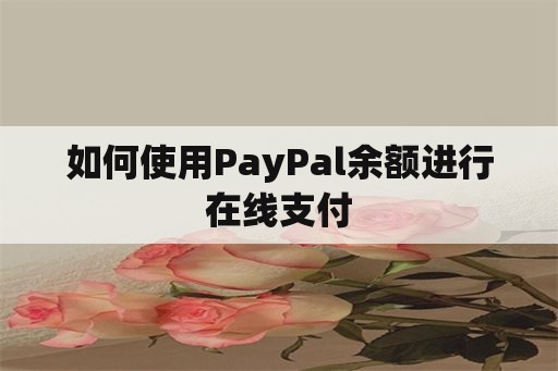 如何使用PayPal余额进行在线支付