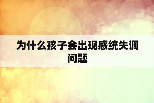 <strong>为什么</strong>孩子会出现感统失调问题