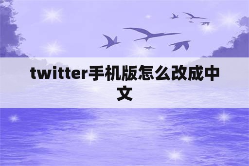 twitter手机版怎么改成中文